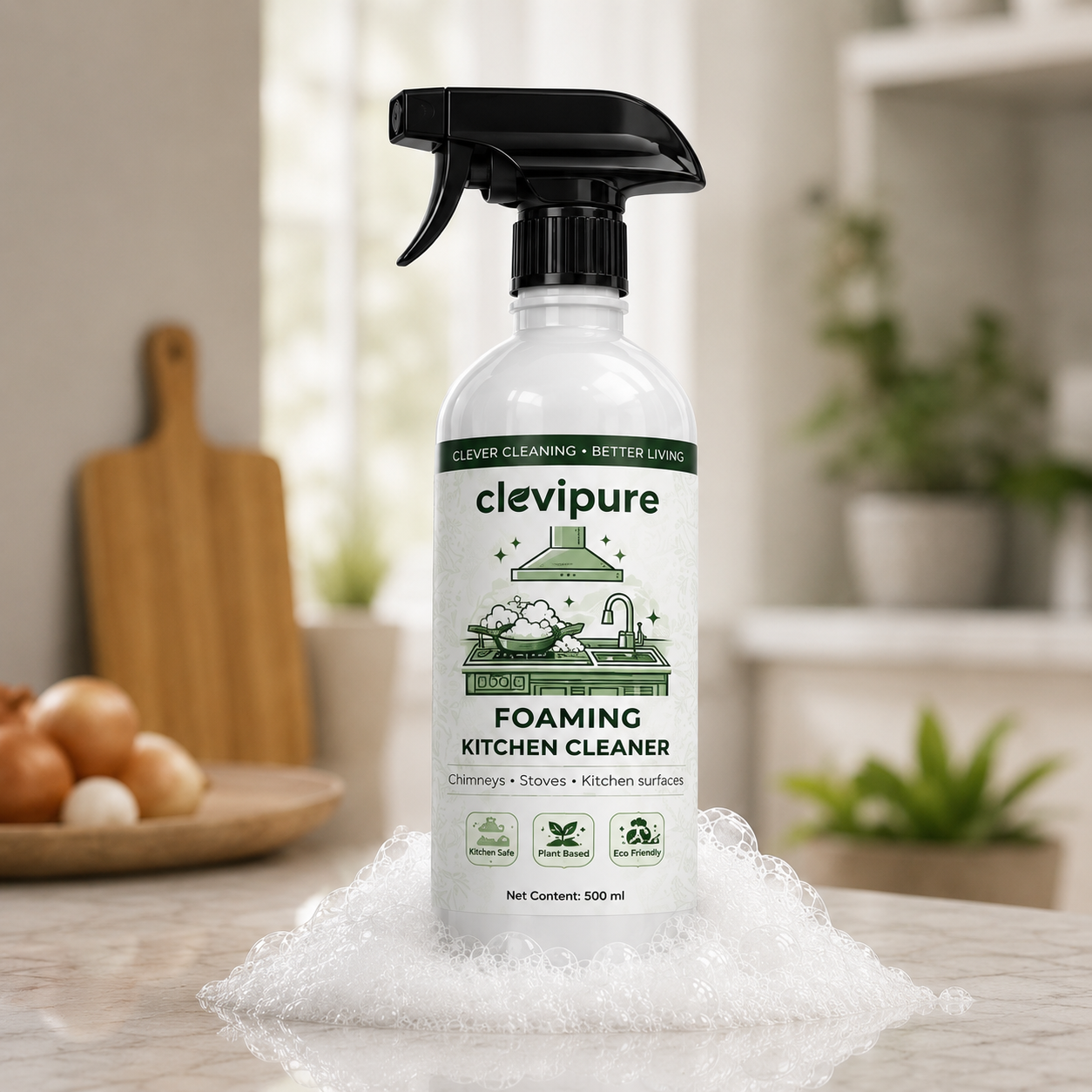 Clevipure Foaming Kitchen Cleaner | Non toxic & Natural | 500 ml.